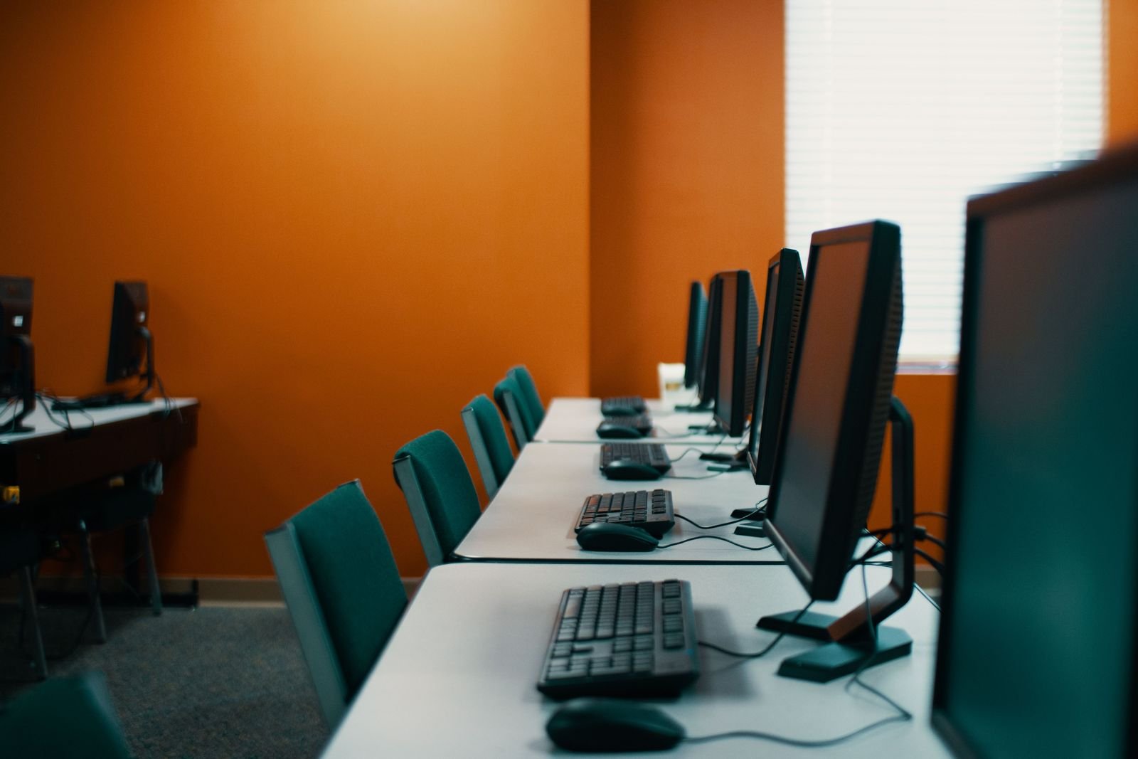 Computer lab set up for TOEFL iBT preparation